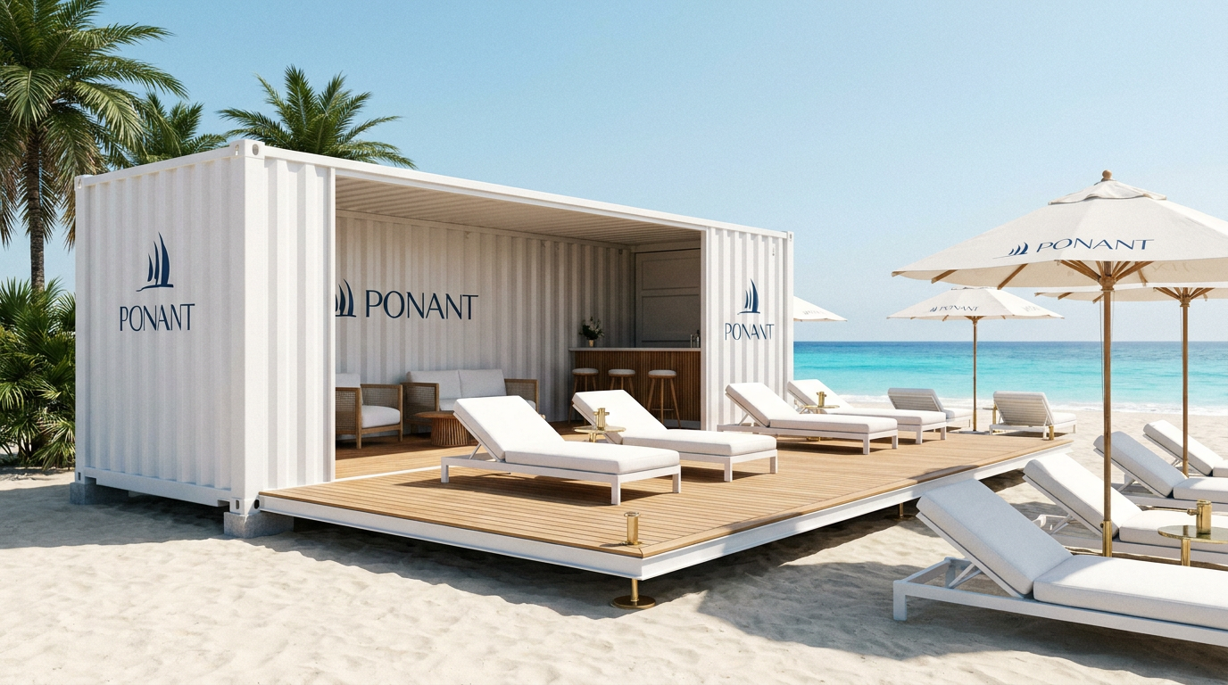 Ponant — Riviera Beach Lounge — Seafront deck and sun terrace