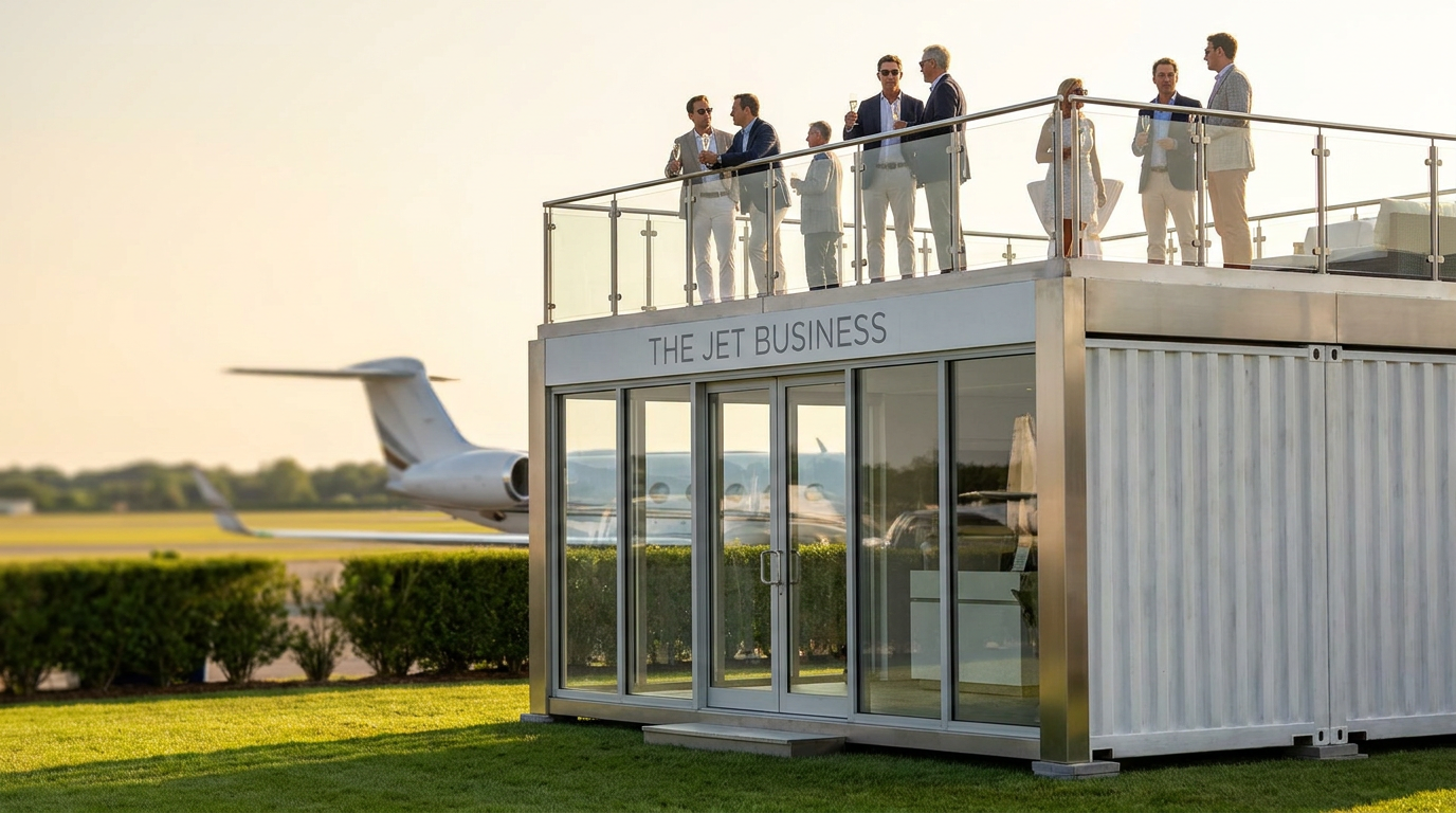 Airside Exhibition Pavilion — Rooftop terrace at a private terminal
